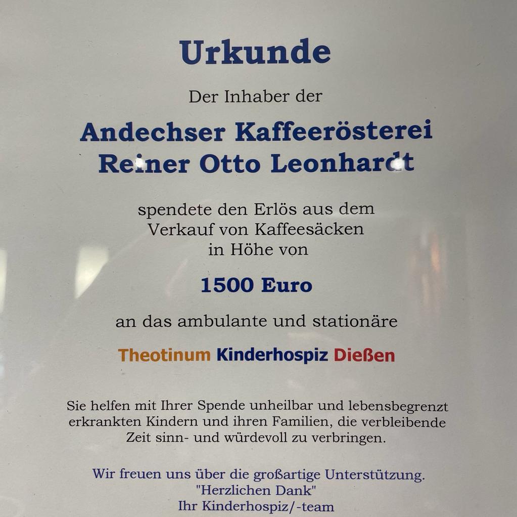 1500 Euro gehen ans Kinderhospiz